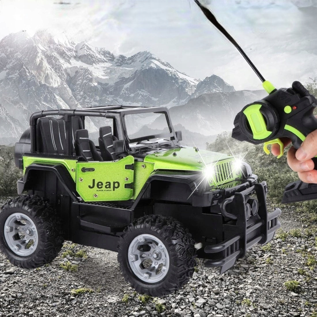 REMOTE CONTROLLED OFF-ROAD CAR Metal Rock Car LED Lights Remote Control R/C Brand Stator