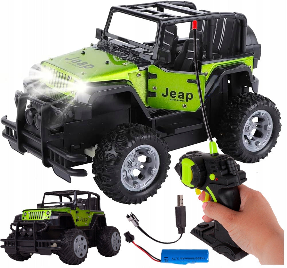REMOTE CONTROLLED OFF-ROAD CAR Metal Rock Car LED Lights Remote Control R/C