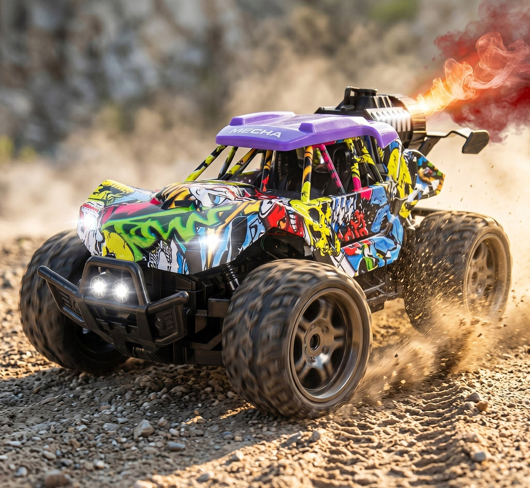 REMOTE CONTROLLED OFF-ROAD CAR RC AUTO FOR REMOTE CONTROL WITH LED SPRAY MONSTER Packaging status original