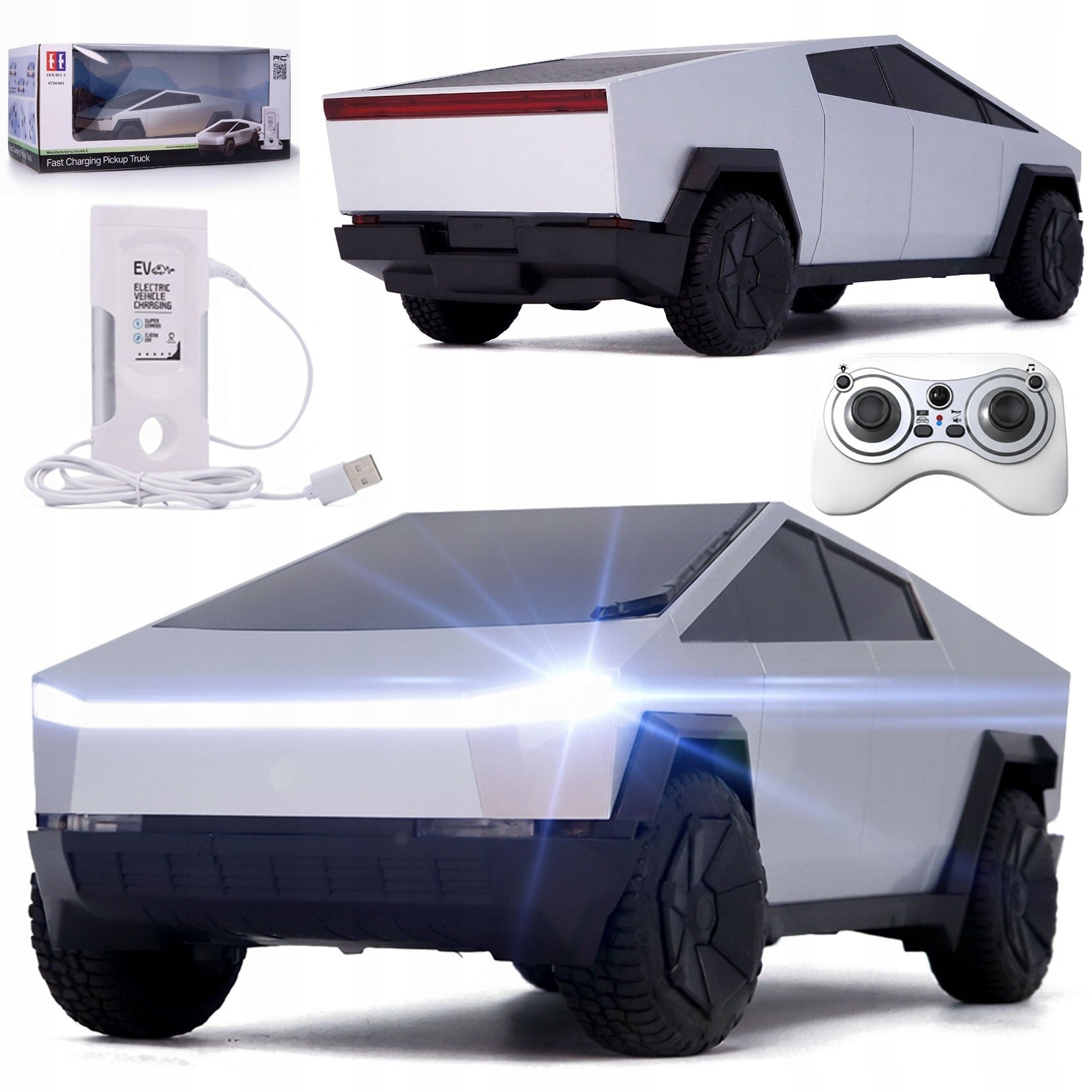 REMOTE CONTROLLED PICKUP CYBER TRUCK FOR REMOTE CONTROL LEDY, 4 SWIVEL WHEELS GIFT