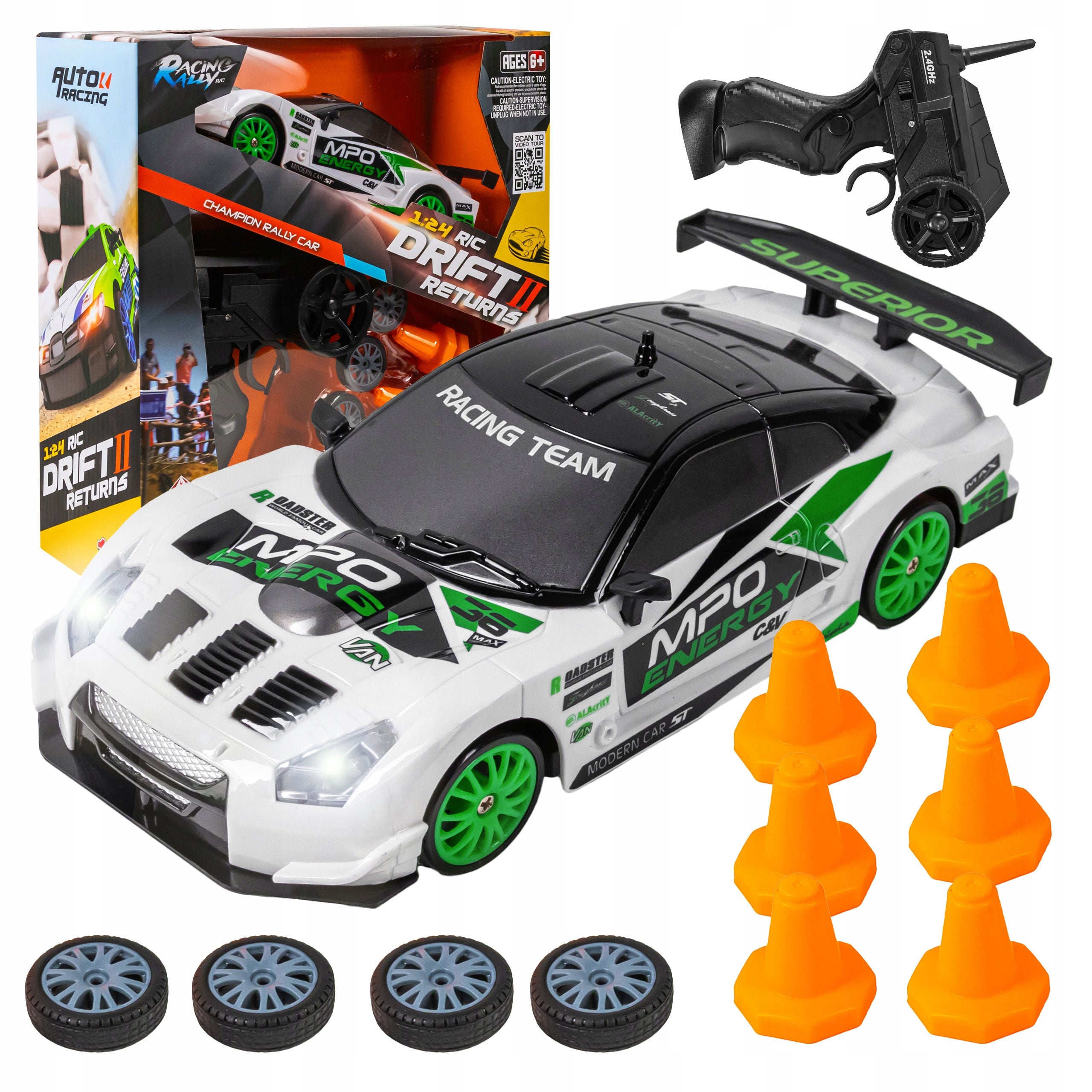 REMOTE CONTROLLED RACING CAR DRIFT CAR AUTO 1:24 DRIVE 4X4 + REMOTE CONTROL
