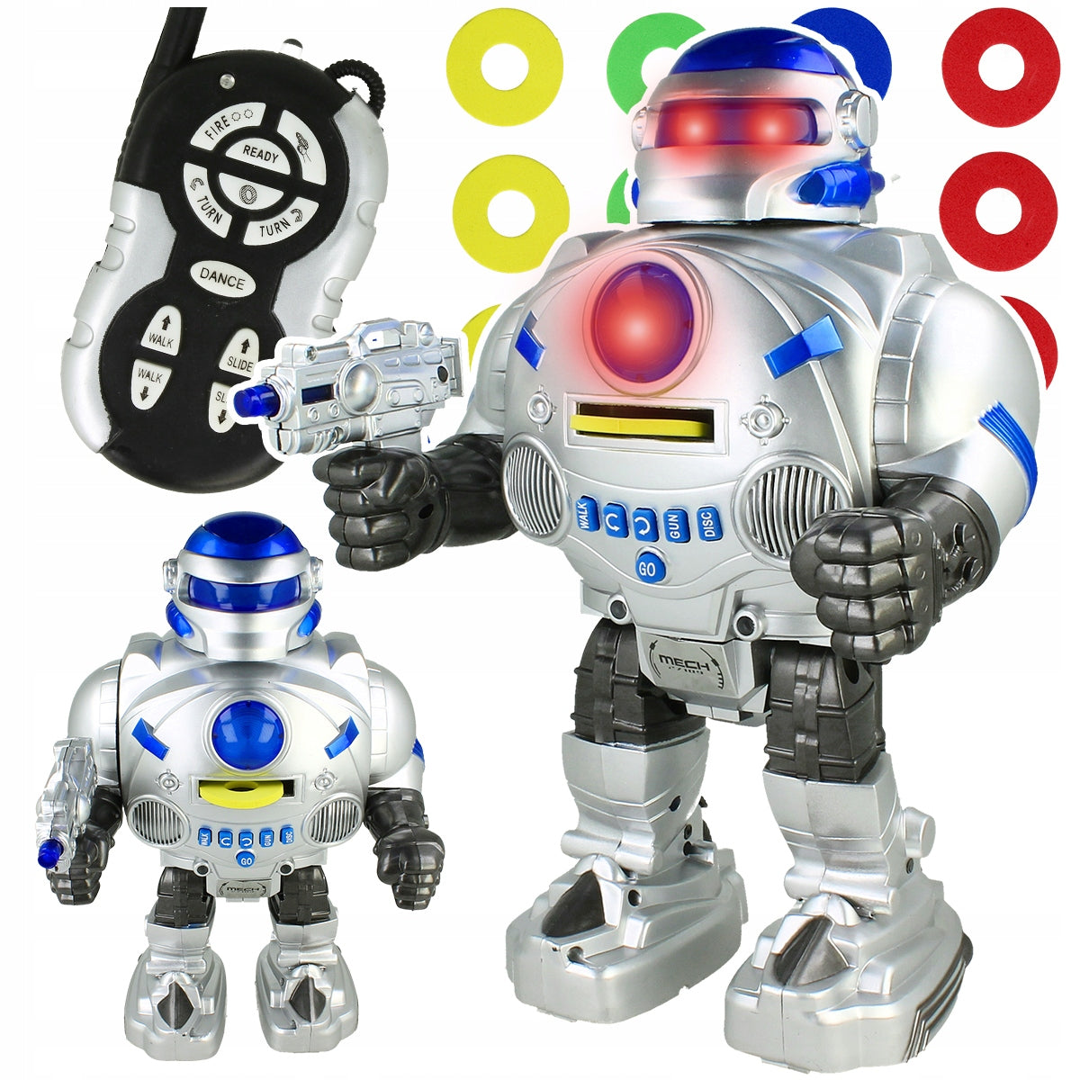 REMOTE CONTROLLED ROBOT RC SHOOTING DISCS TOY INTERACTIVE SOUND Packaging status original