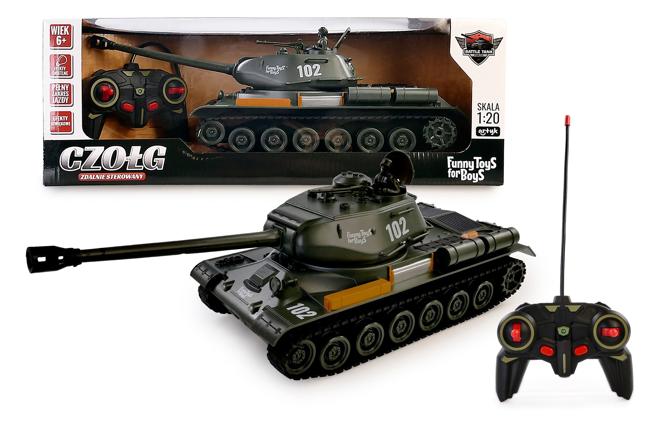 REMOTE CONTROLLED TANK ORE 102 SOUND R/C 72373 ARTYK
