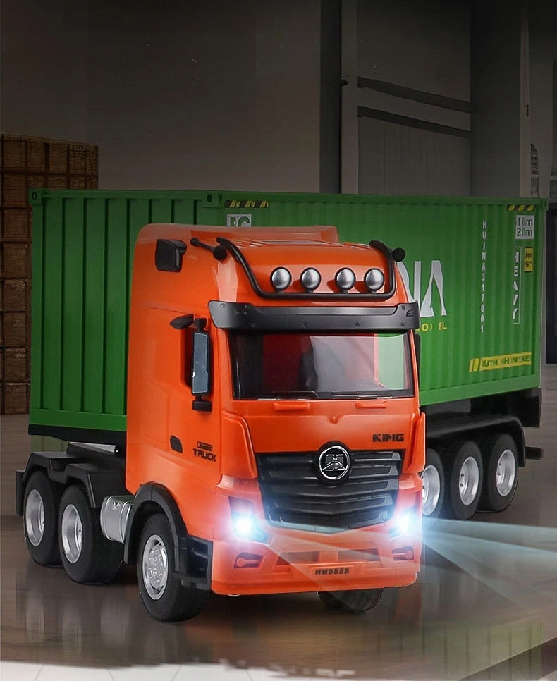 REMOTE CONTROLLED TRUCK WITH LIGHT CONTAINER AND SOUND Manufacturer code ZESTAW LAWETA SAMOCHÓD CIĘŻAROWY