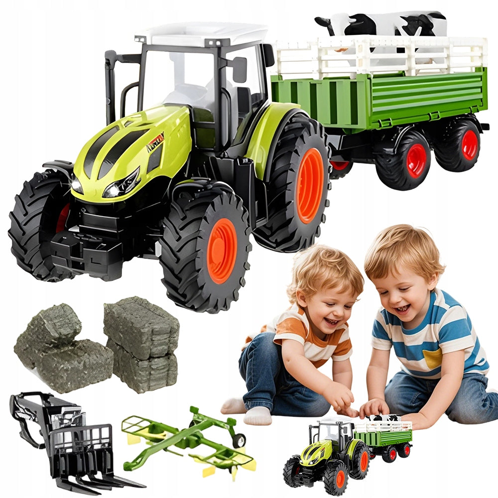 REMOTE CONTROLLED VEHICLE RC TRACTOR WITH AGRICULTURAL ACCESSORIES 1:24