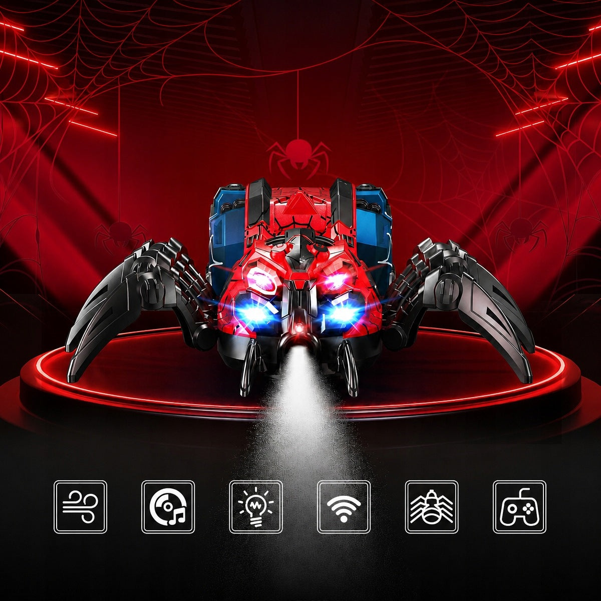 REMOTE CONTROLLED WATER SPIDER INTERACTIVE MIST FOR REMOTE CONTROL LARGE MUSIC Packaging status original