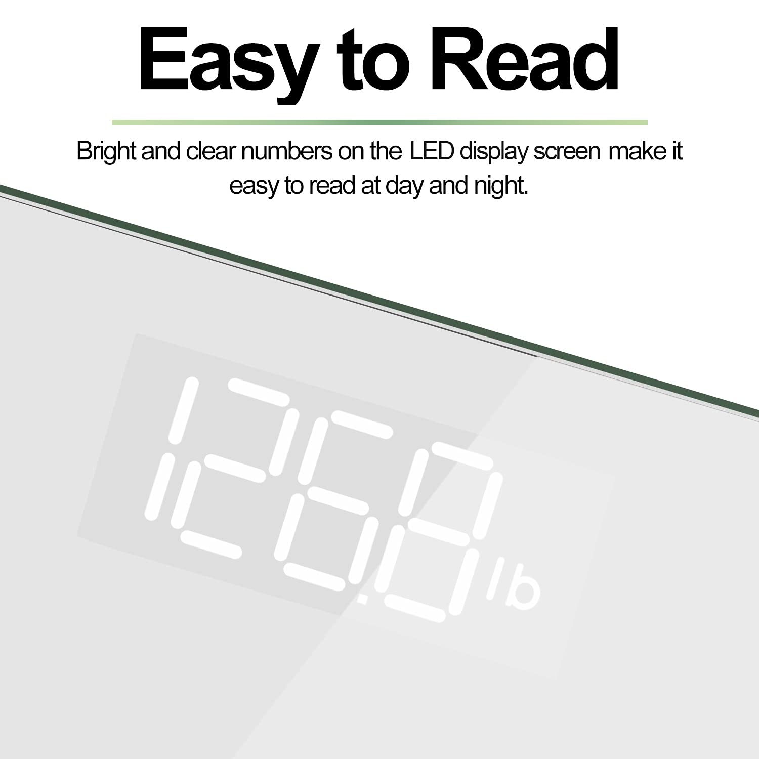 RENPHO Bathroom Scale Digital Tempered Glass 180kg White LED Step-on Kind electronic