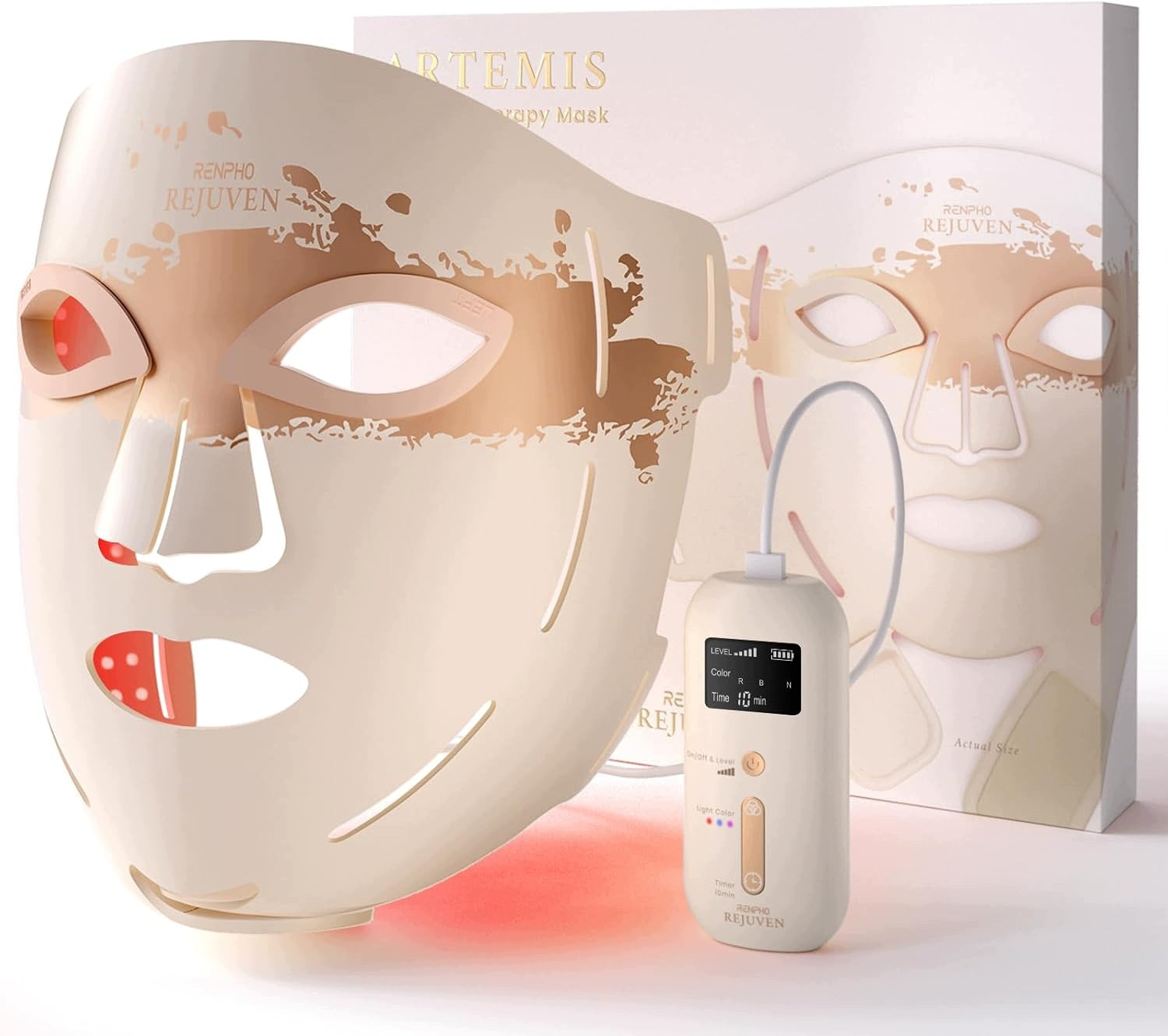 RENPHO LED Face Mask LED Light, 630nm and 850nm