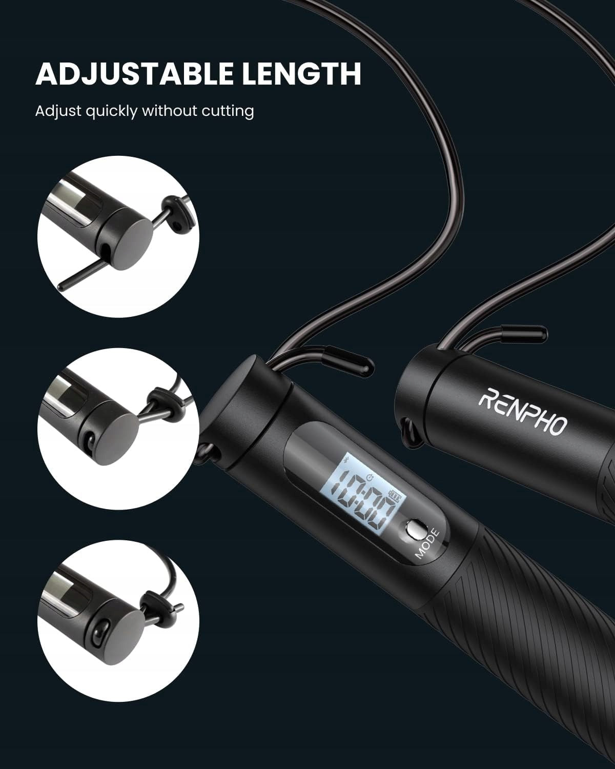 RENPHO Smart Jump Rope with Bluetooth and LCD Counter Manufacturer code R-321