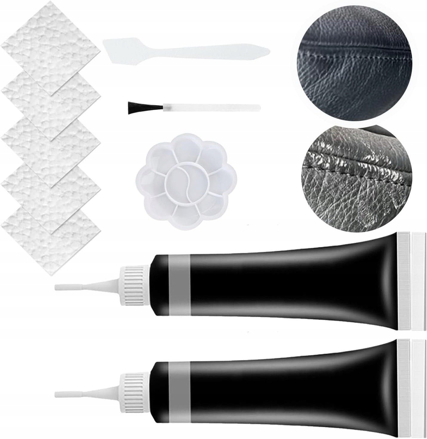 REPAIR KIT BLACK 40 ml FOR RESTORATION OF LEATHER UPHOLSTERY PUTTY PAINT