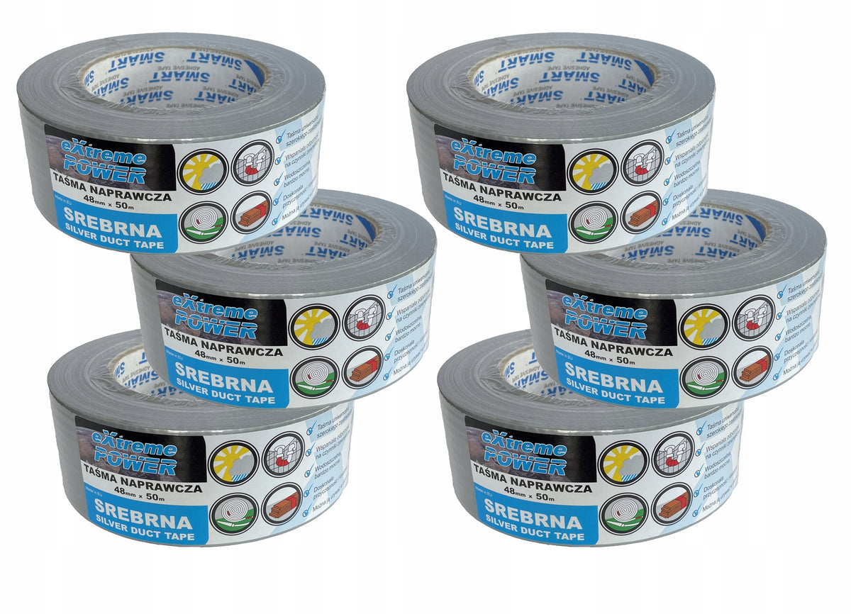 REPAIR MOUNTING TAPE DUCT TAPE SMART SILVER 24 PIECES CARTON RUBBER Brand Smart