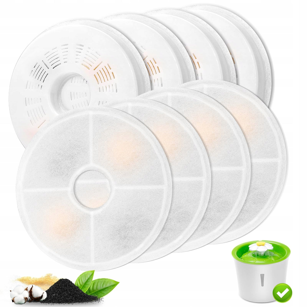 REPLACEMENT FILTER SET FILTER FOR CAT DRINKER FOUNTAIN 8 PCS