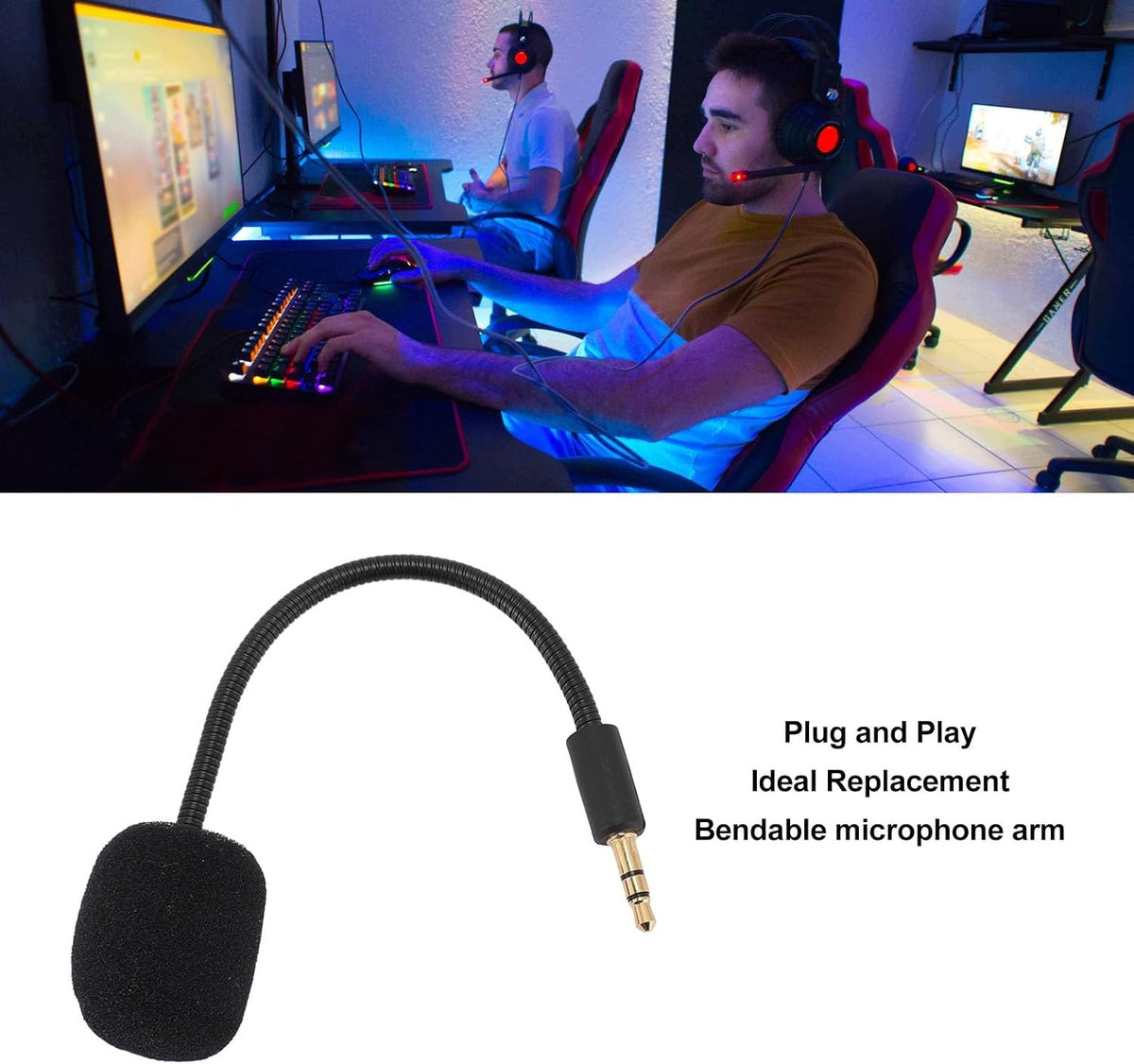 REPLACEMENT MICROPHONE FOR 3,5MM NOISE CANCELLING GAMING HEADPHONES Manufacturer code MIKROFON GAMINGOWY ZAMIENNIK 3,5MM REDUK