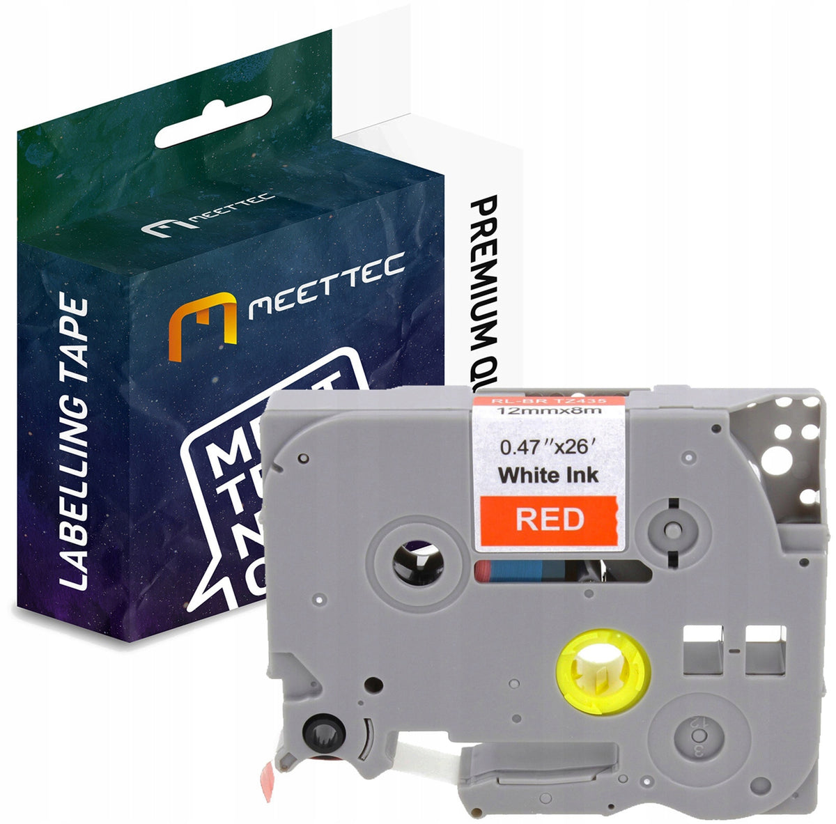 REPLACEMENT TAPE BROTHER TZE-435 12MM RED/WHITE