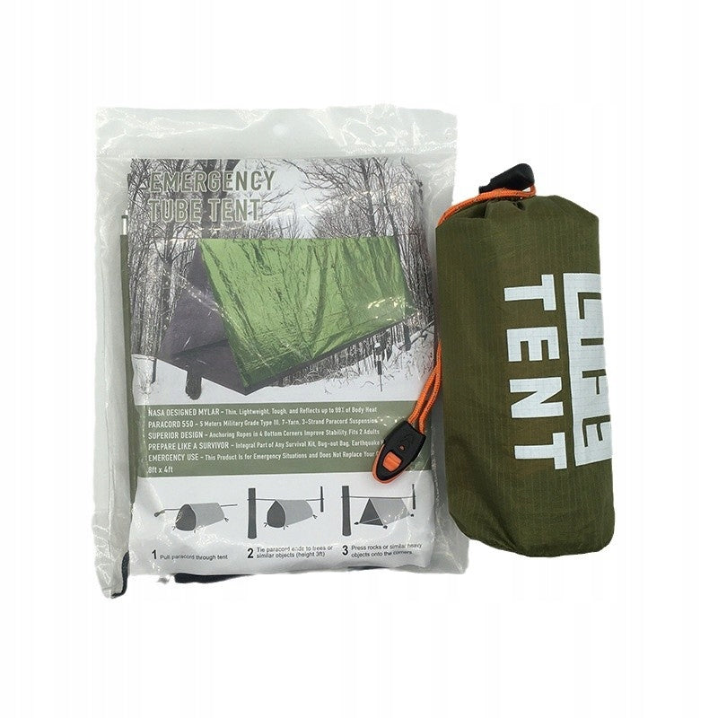 RESCUE TENT GREEN LIFETENT 240X150X90CM 2 PERSON THERMAL FOIL Brand no brand