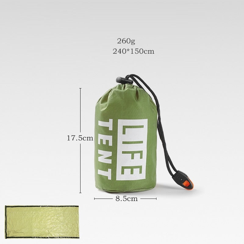 RESCUE TENT GREEN LIFETENT 240X150X90CM 2 PERSON THERMAL FOIL Model HW20_Green