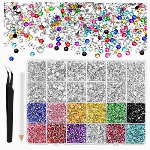 RESIN STRAS STONES MULTICOLOR SET OF 36000 PCS. FOR MANICURE