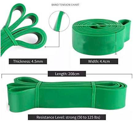 RESISTANCE BAND RUBBER FOR POWER BAND FITNESS EXERCISES Color green
