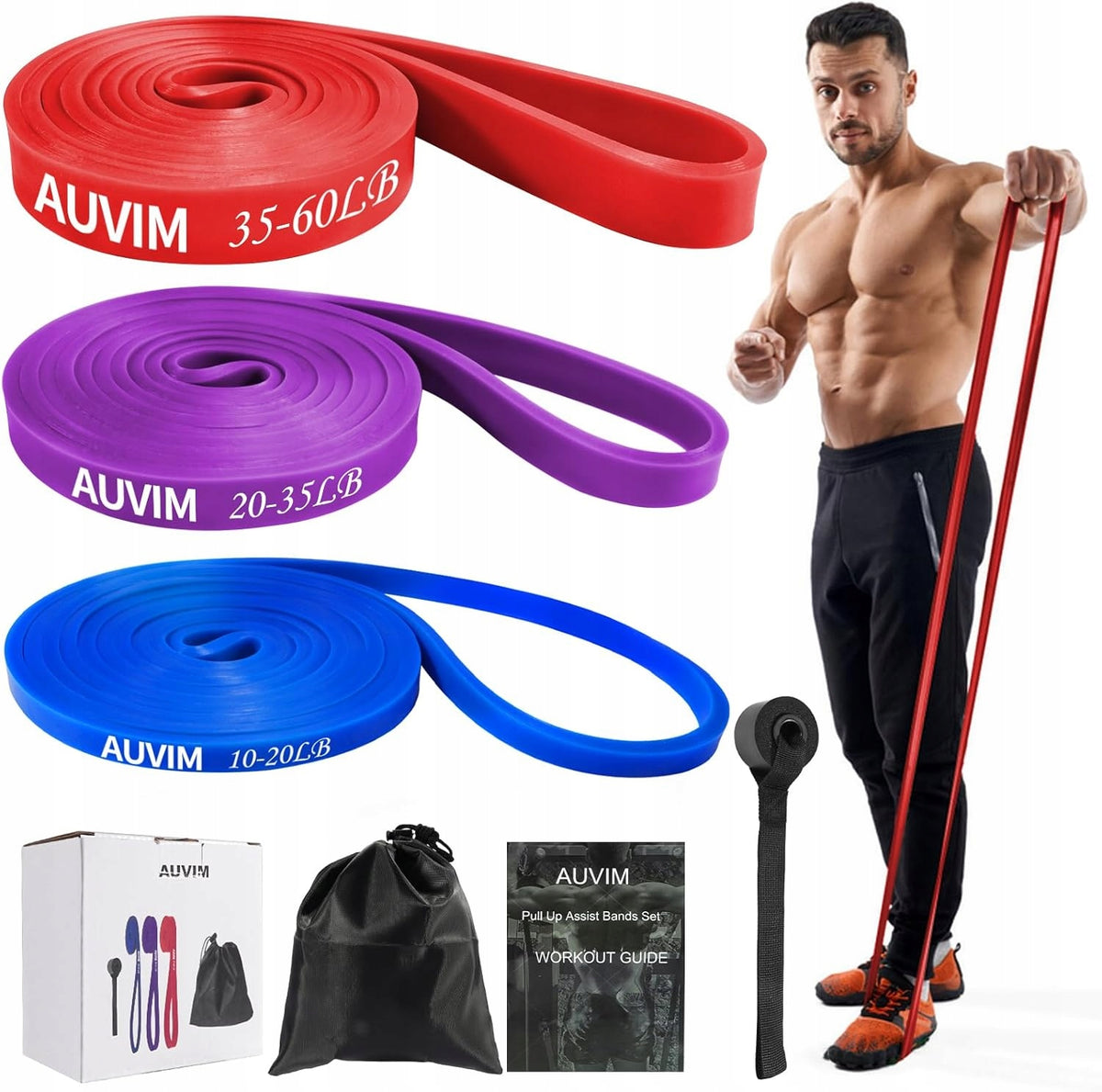 RESISTANCE BANDS 3 DIFFERENT LOADS AND COLORS IDEAL FOR HOME TRAINING