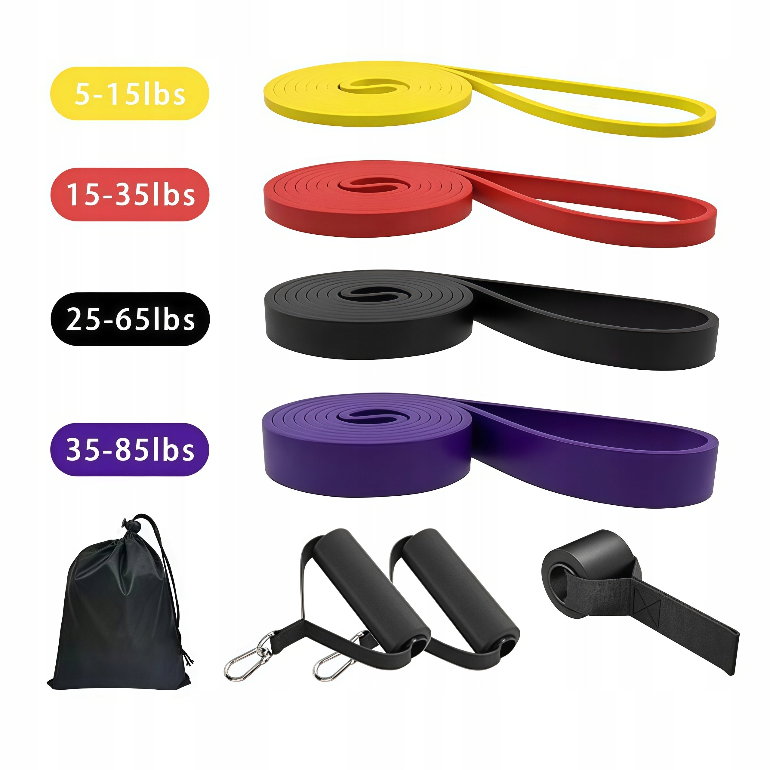 RESISTANCE BANDS FOR FITNESS, RESISTANCE BANDS 4 DIFFERENT LEVELS OF RESISTANCE BANDS