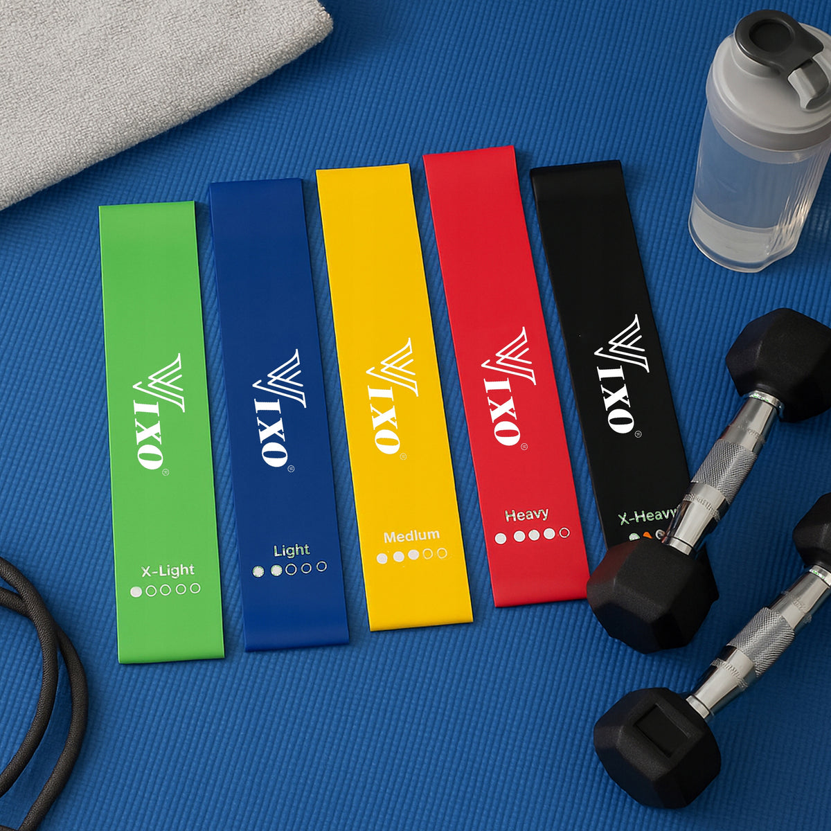 RESISTANCE BANDS MINI BAND 5 PIECES RUBBER FOR FITNESS YOGA PILATES EXERCISES Packaging status original