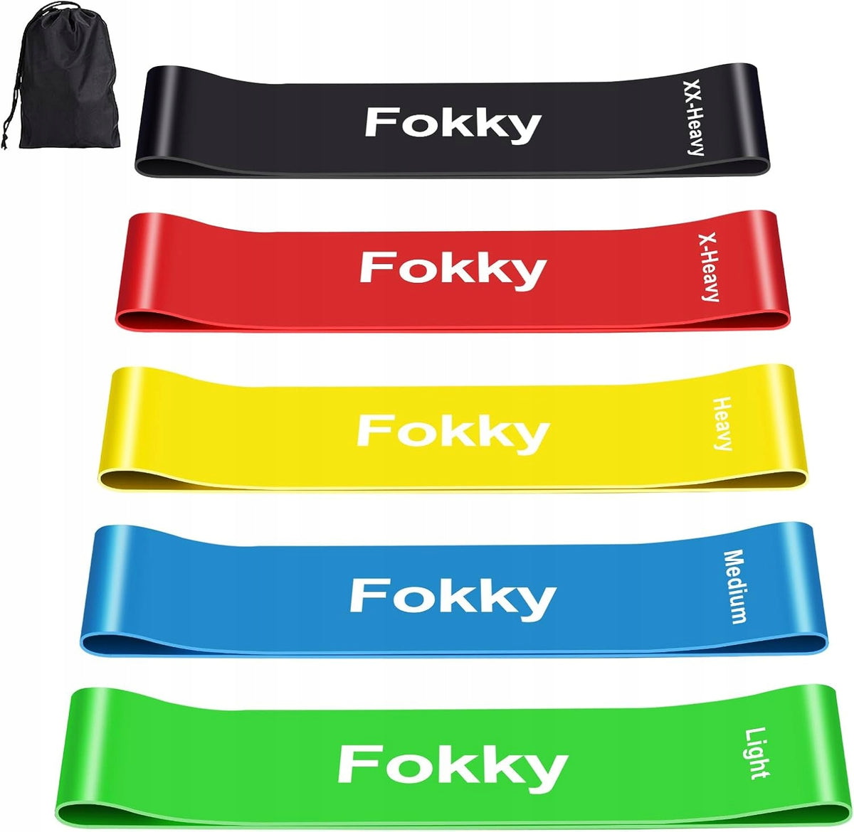 RESISTANCE BANDS SET OF 5 FITNESS STRENGTH TRAINING AT HOME