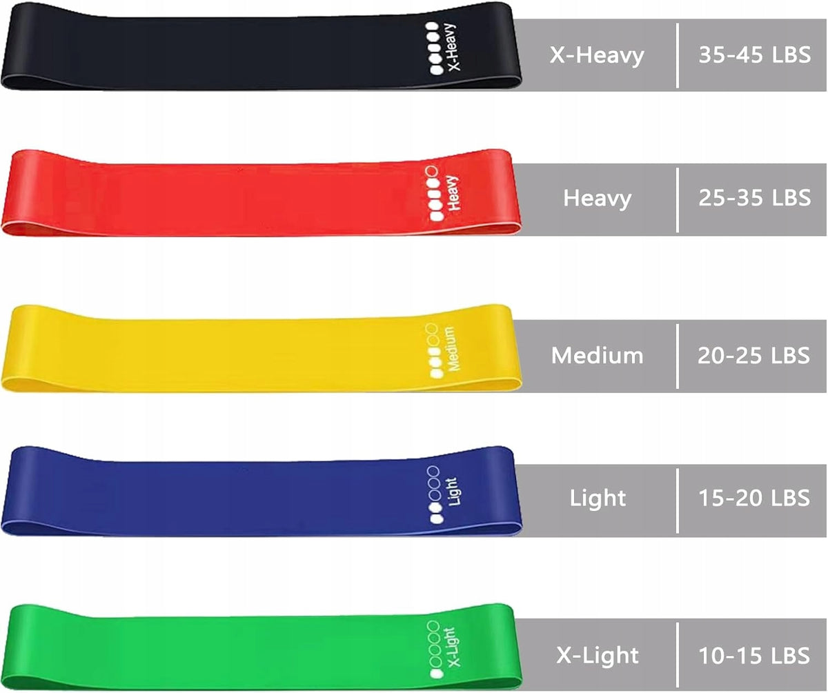 RESISTANCE BANDS SET OF 5 PILATES YOGA FITNESS RUBBERS Brand no brand