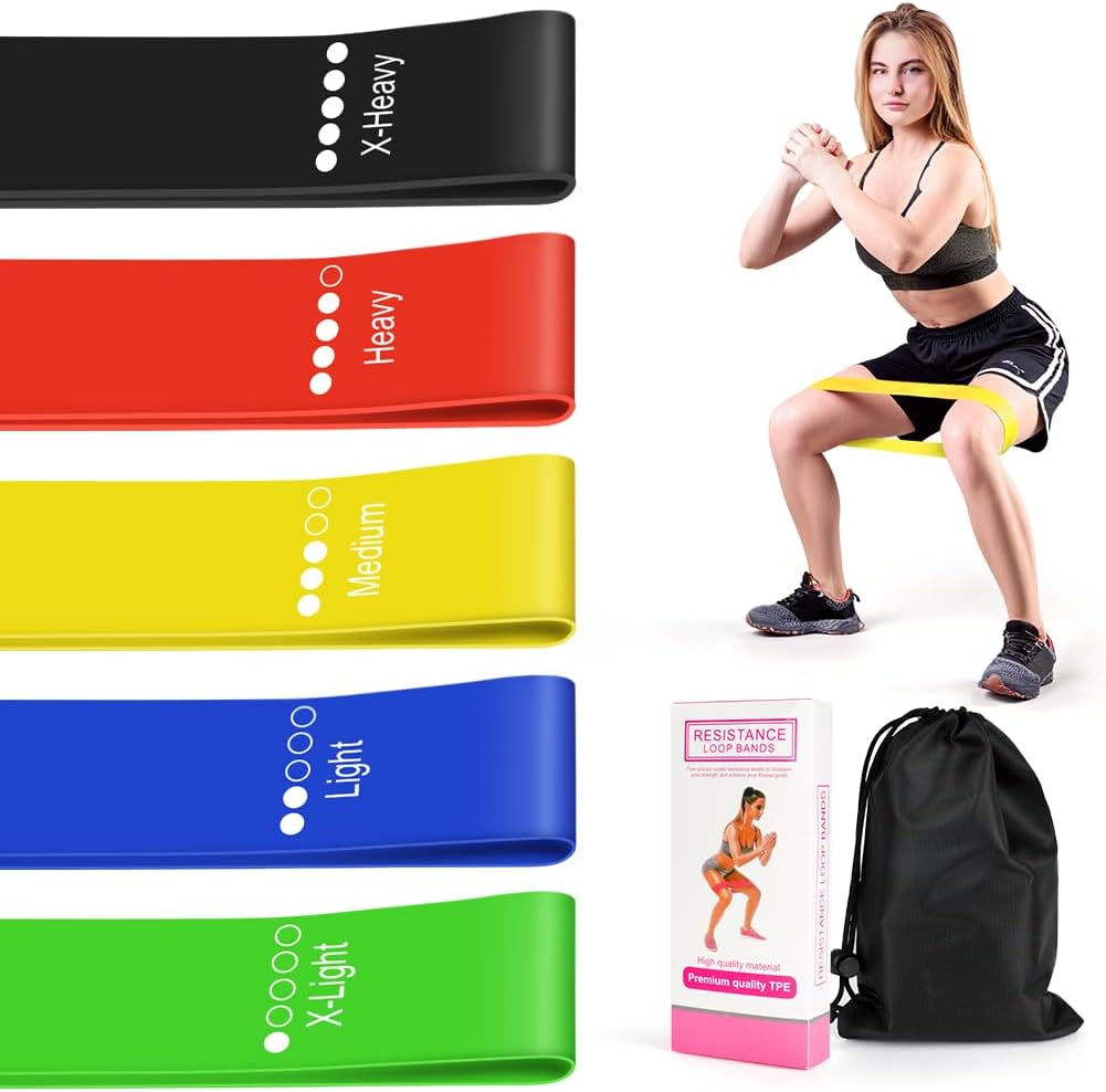 RESISTANCE BANDS SET OF 5 RUBBERS FOR FITNESS EXERCISES