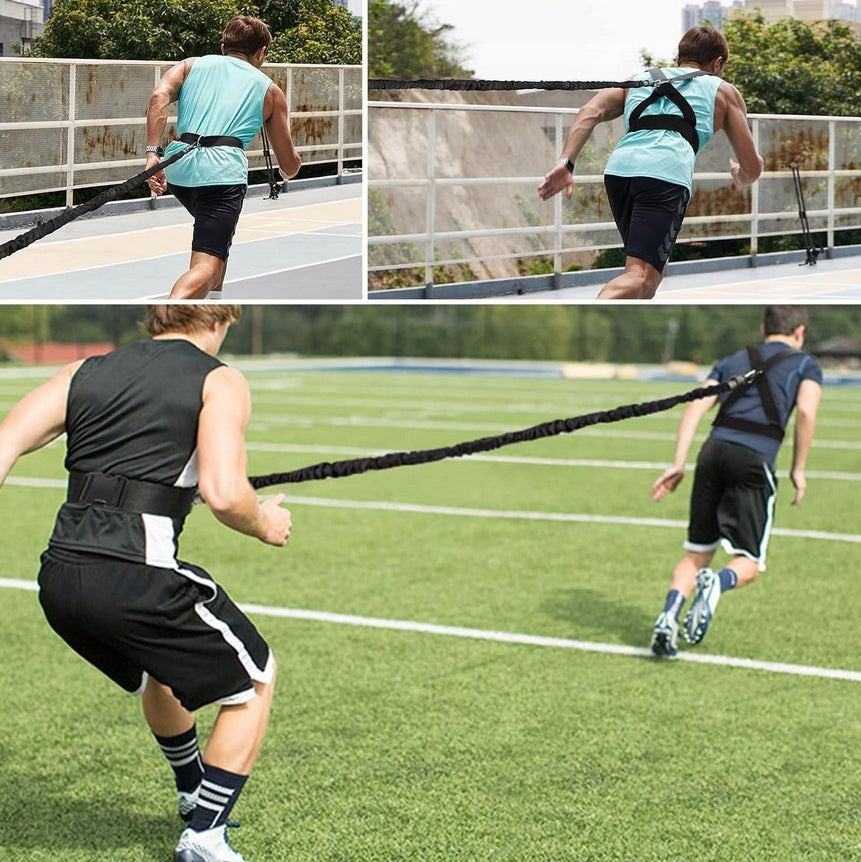 RESISTANCE BRACES FOR RUNNING SPRINT SPEED BELT RUNNER ROPE Model LINA OPOROWA EKSPANDER DO ĆWICZEŃ TAŚMA TRENING