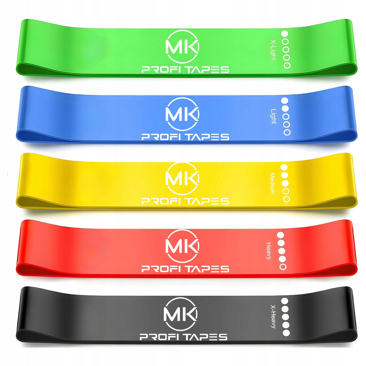 RESISTANCE EXERCISE RUBBERS MINI BAND FITNESS TAPES HIGH QUALITY SET OF 5 EAN (GTIN) 5901752439009