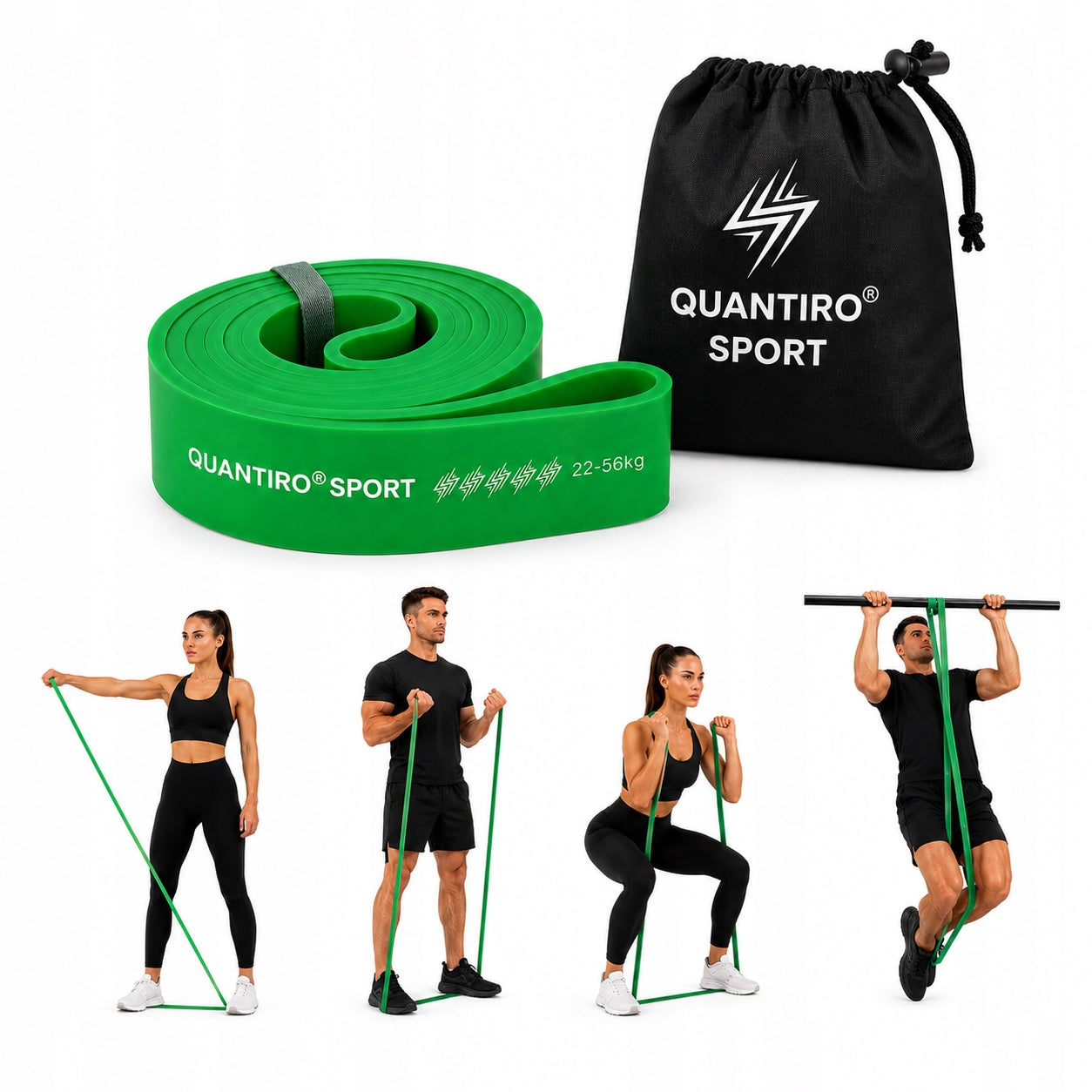 RESISTANCE RUBBER DURABLE STRONG PULL-UP EXERCISE TAPE POWER BAND 22-56kg Packaging status original