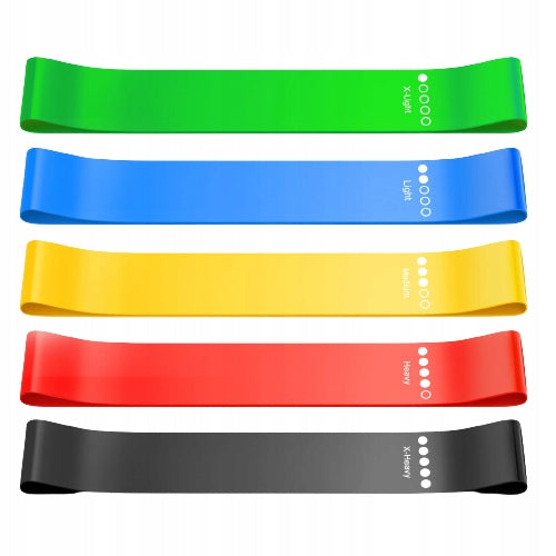 RESISTANCE RUBBER EXERCISE BANDS SET OF 5 RUBBER FITNES Manufacturer code GUMA