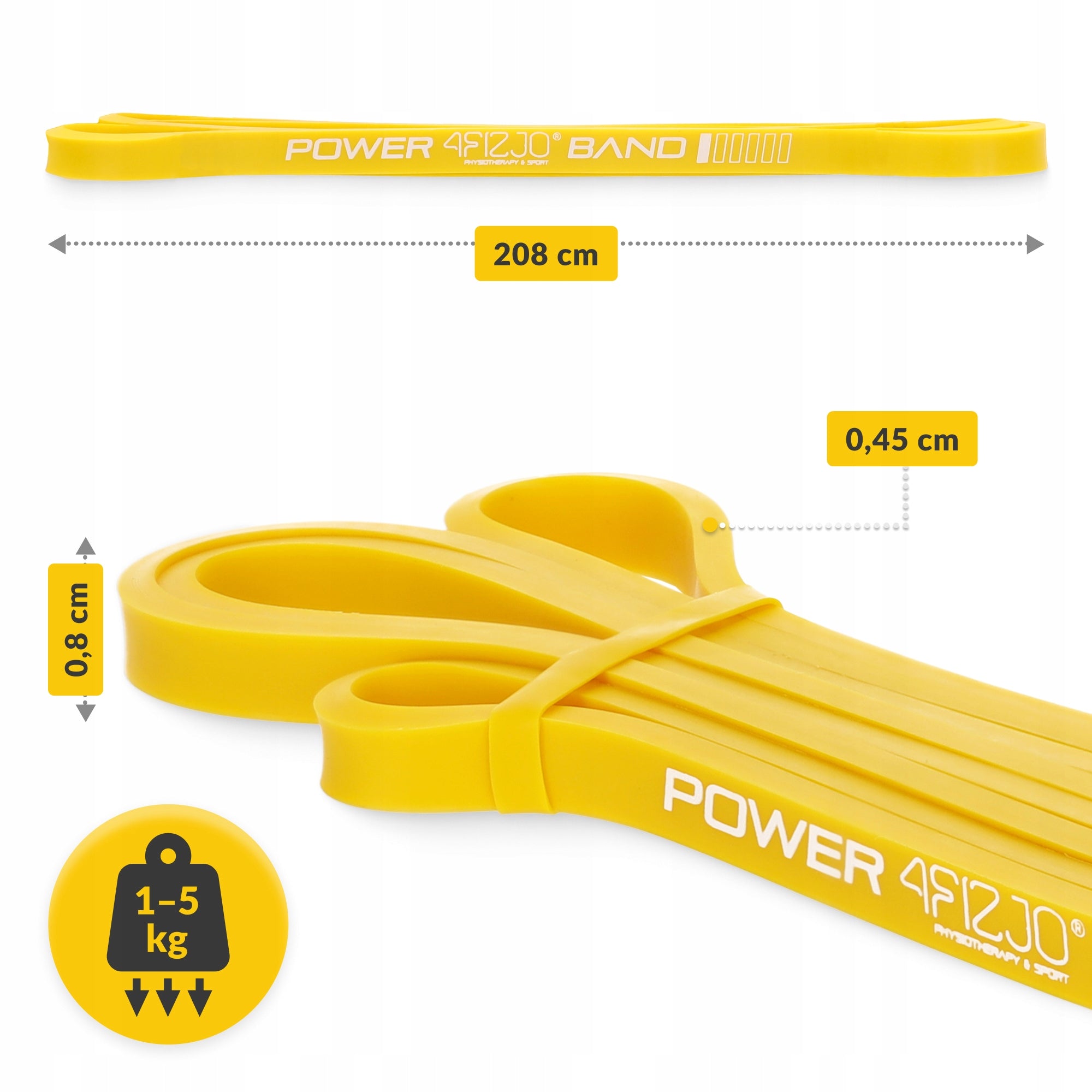 RESISTANCE RUBBER EXERCISE TAPE FLEXIBLE DURABLE POWER BAND 1-5 kg Packaging status original