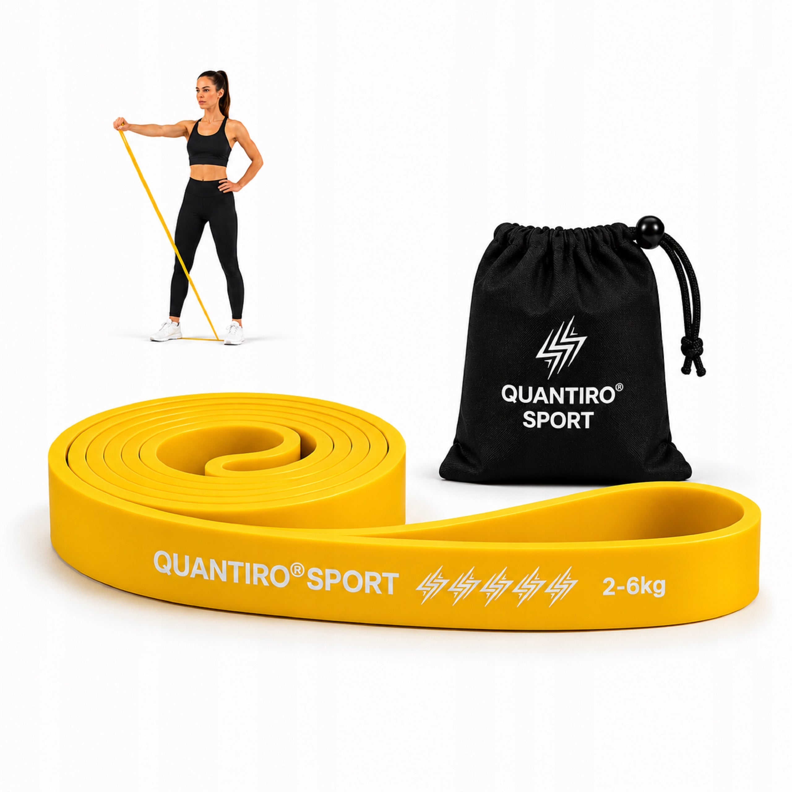 RESISTANCE RUBBER EXERCISE TAPE FLEXIBLE DURABLE POWER BAND 2-6 kg Packaging status original