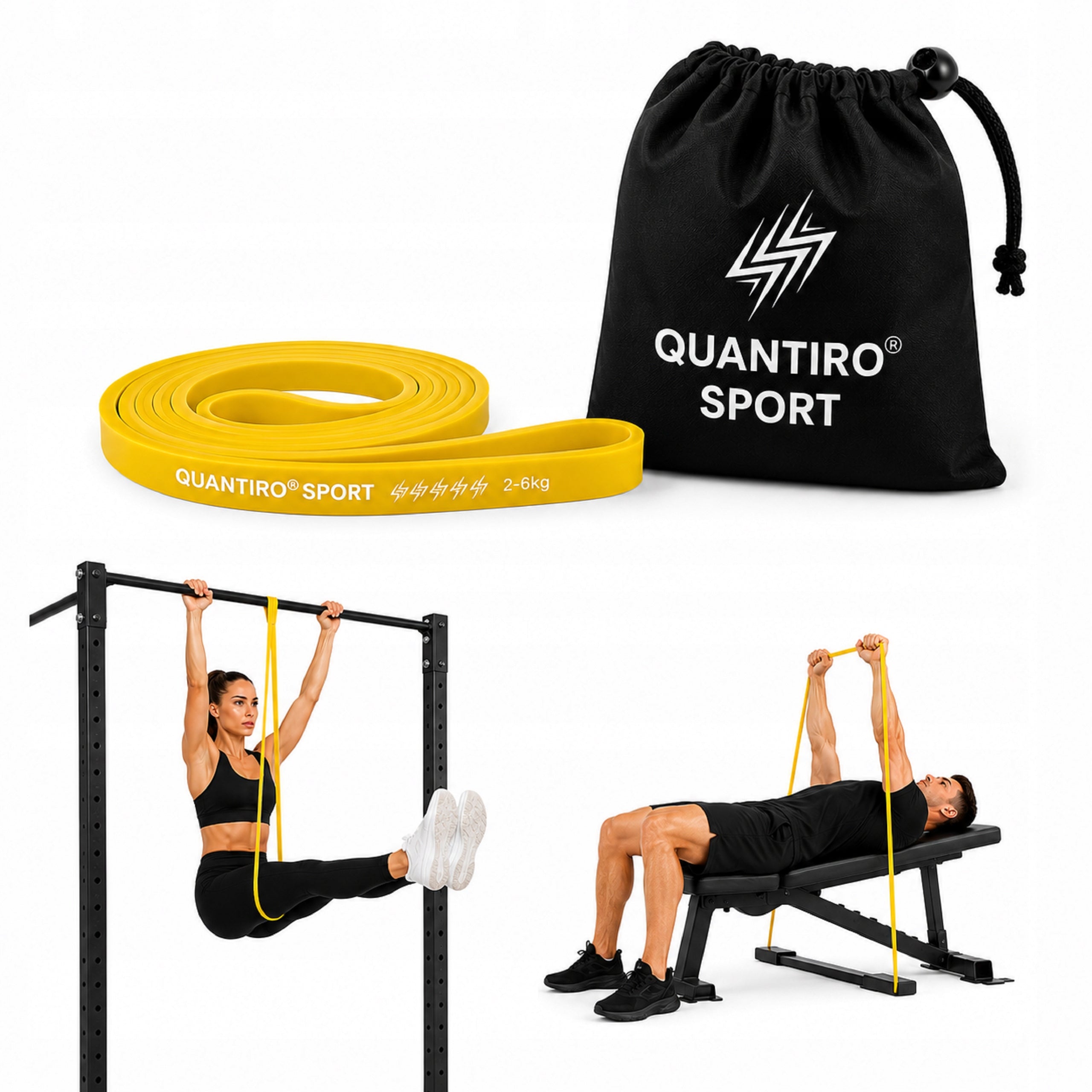 RESISTANCE RUBBER EXERCISE TAPE FLEXIBLE DURABLE POWER BAND 2-6 kg