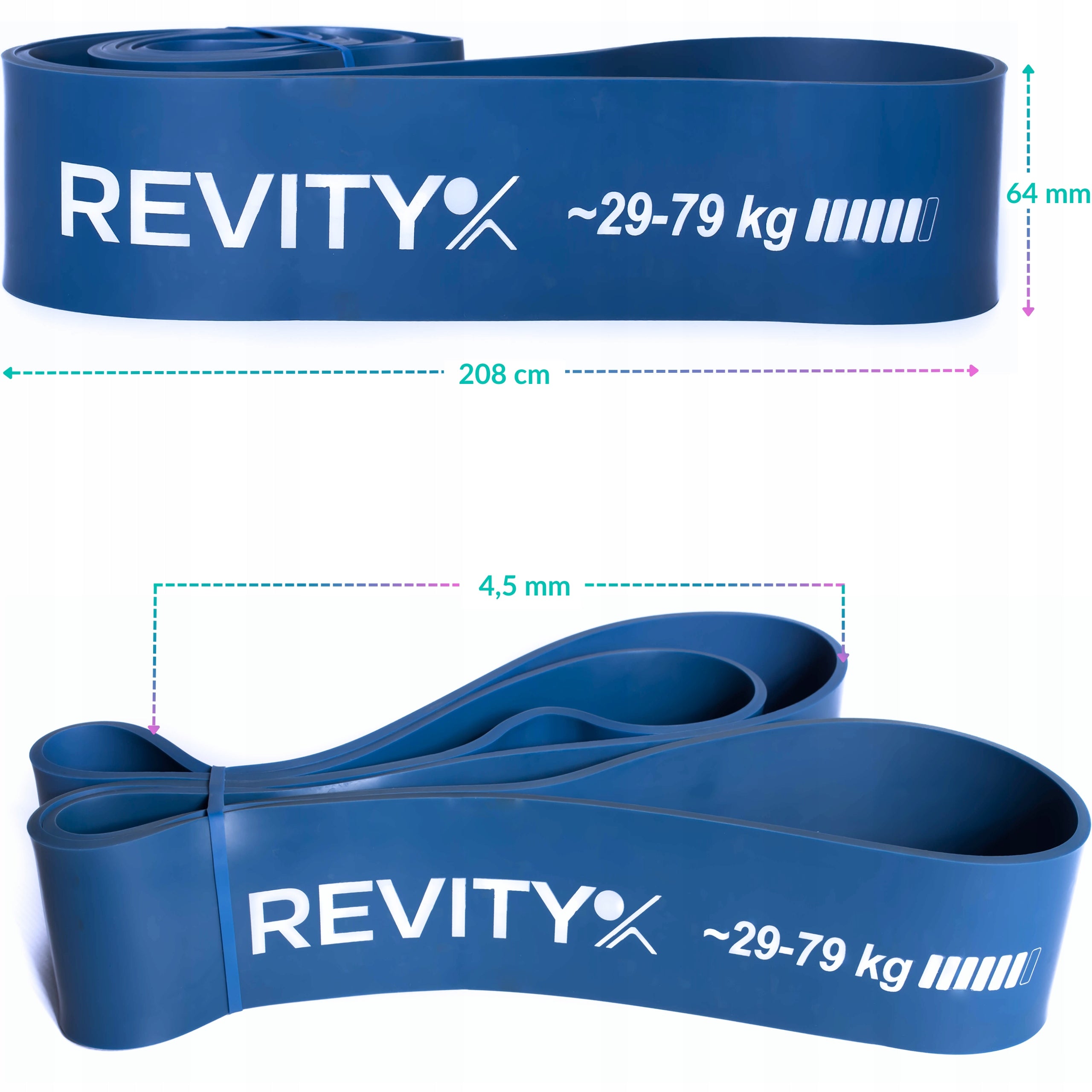RESISTANCE RUBBER FOR PULL-UP EXERCISES PREMIUM 29-79 kg Kind rubber