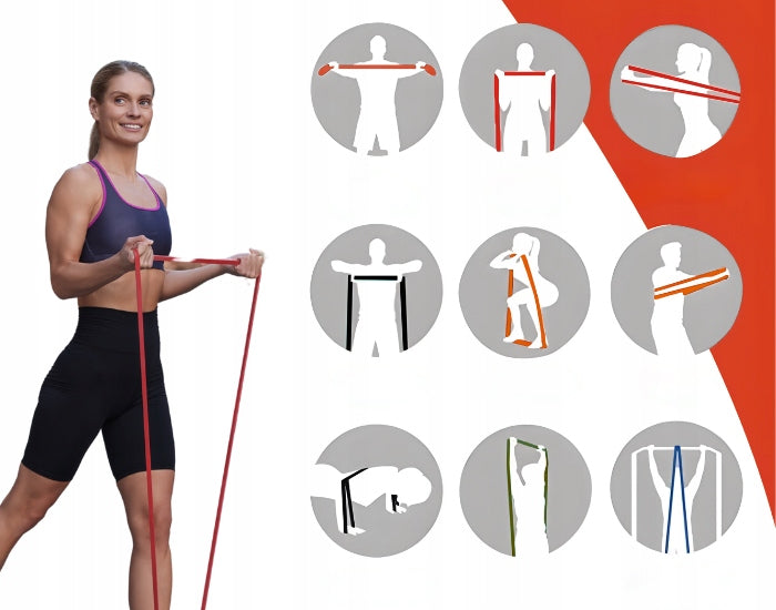 RESISTANCE RUBBER FOR STRETCHING POWERBAND RESISTANCE 9-16kg Color red