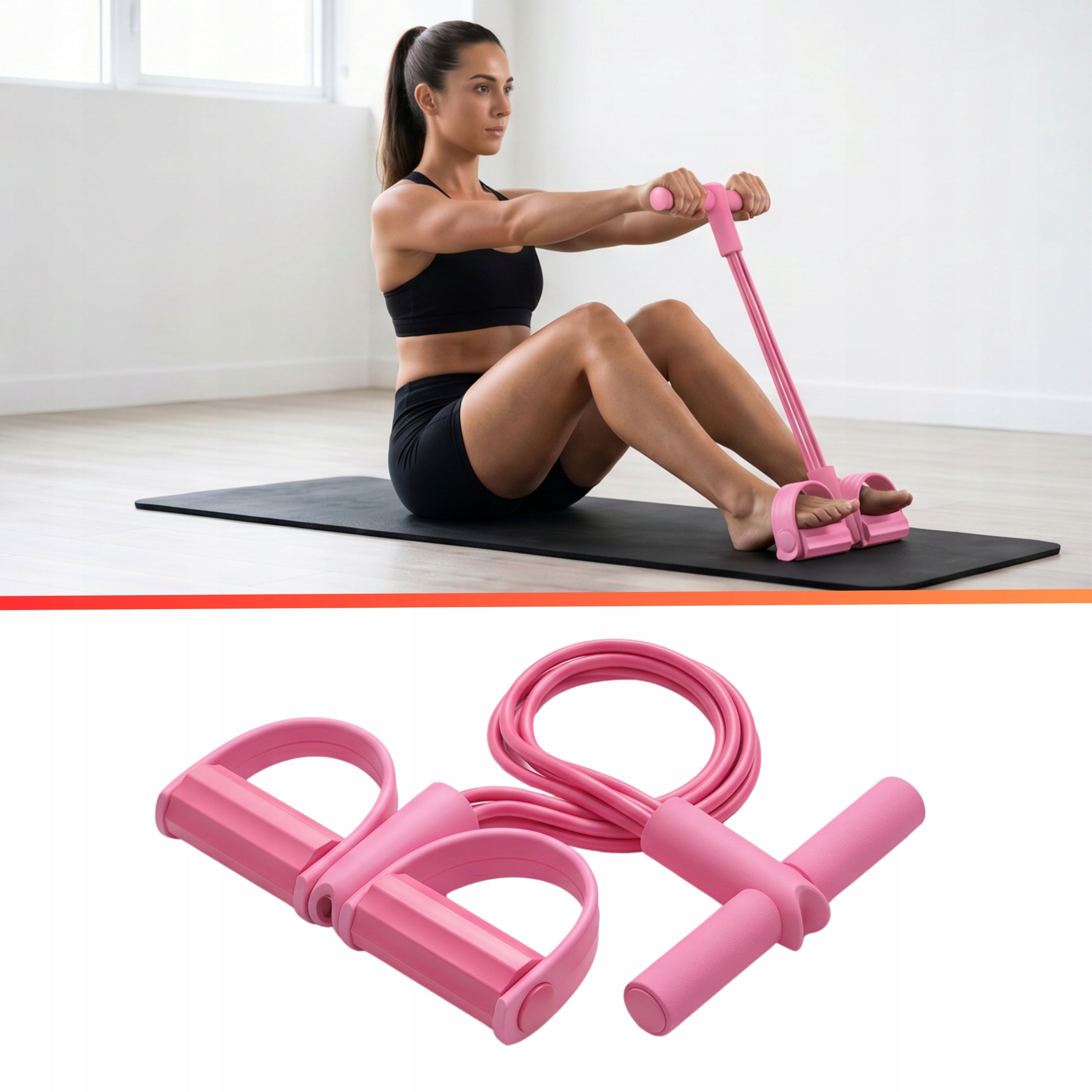 RESISTANCE RUBBER FOR WOMEN FOR ABDOMINAL EXERCISES BUTTOCKS SET BAG + EBOOK Manufacturer code Różowa guma oporowa + torba + Ebook