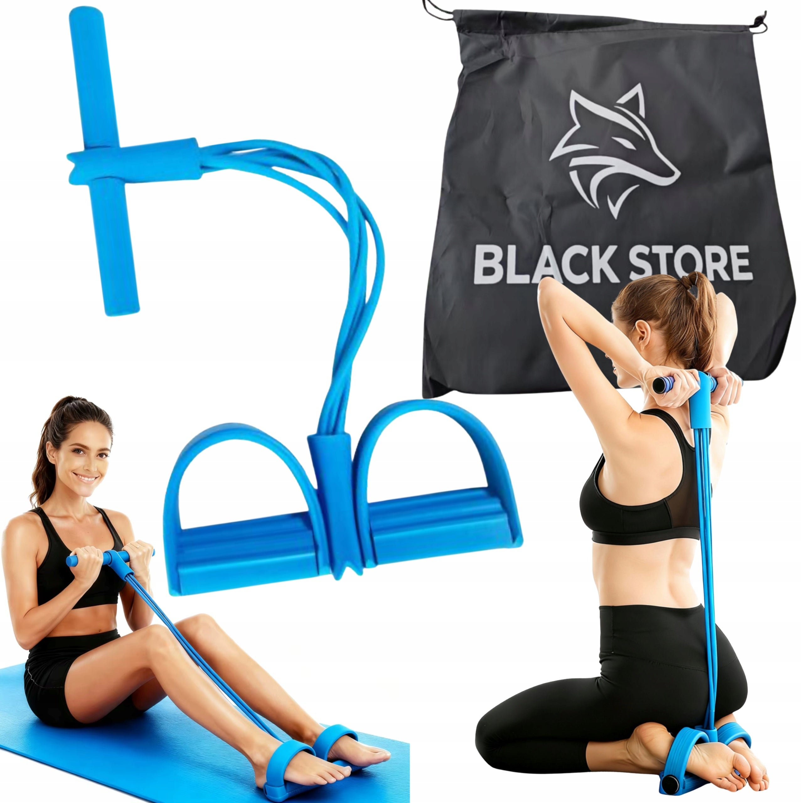 RESISTANCE RUBBER FOR WOMEN FOR ABDOMINAL EXERCISES BUTTOCKS SET BAG + EBOOK Packaging status original
