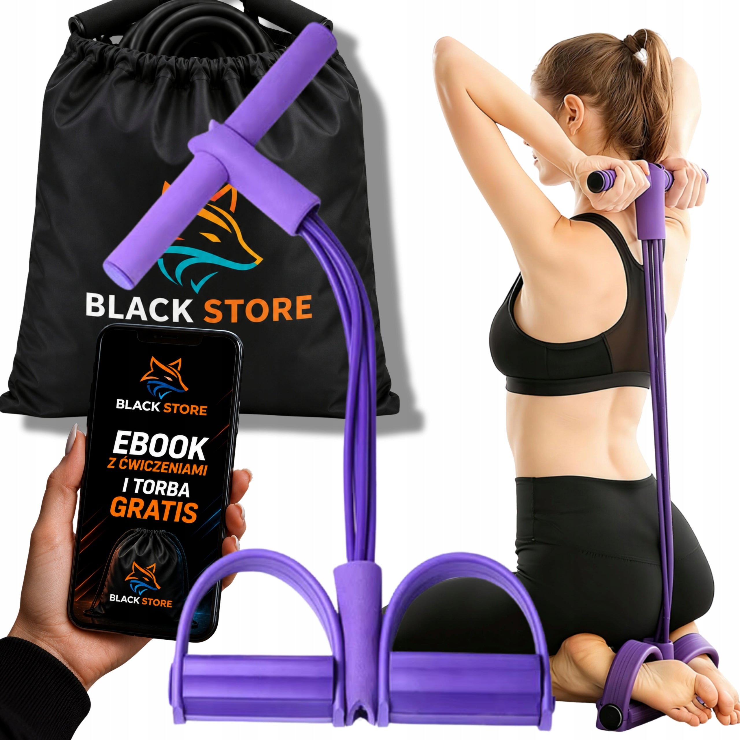 RESISTANCE RUBBER FOR WOMEN FOR ABDOMINAL EXERCISES BUTTOCKS SET BAG + EBOOK