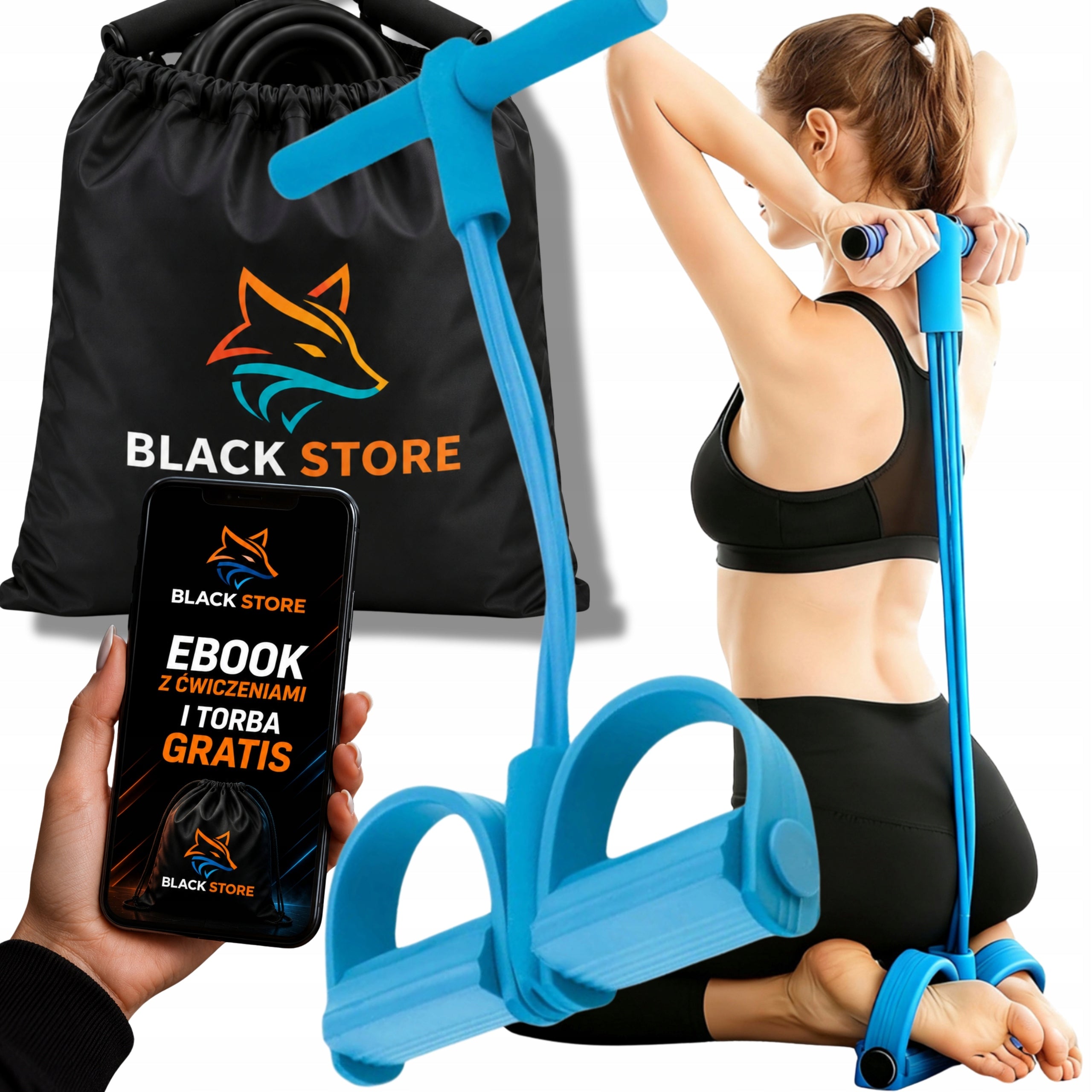 RESISTANCE RUBBER FOR WOMEN FOR ABDOMINAL EXERCISES BUTTOCKS SET BAG + EBOOK