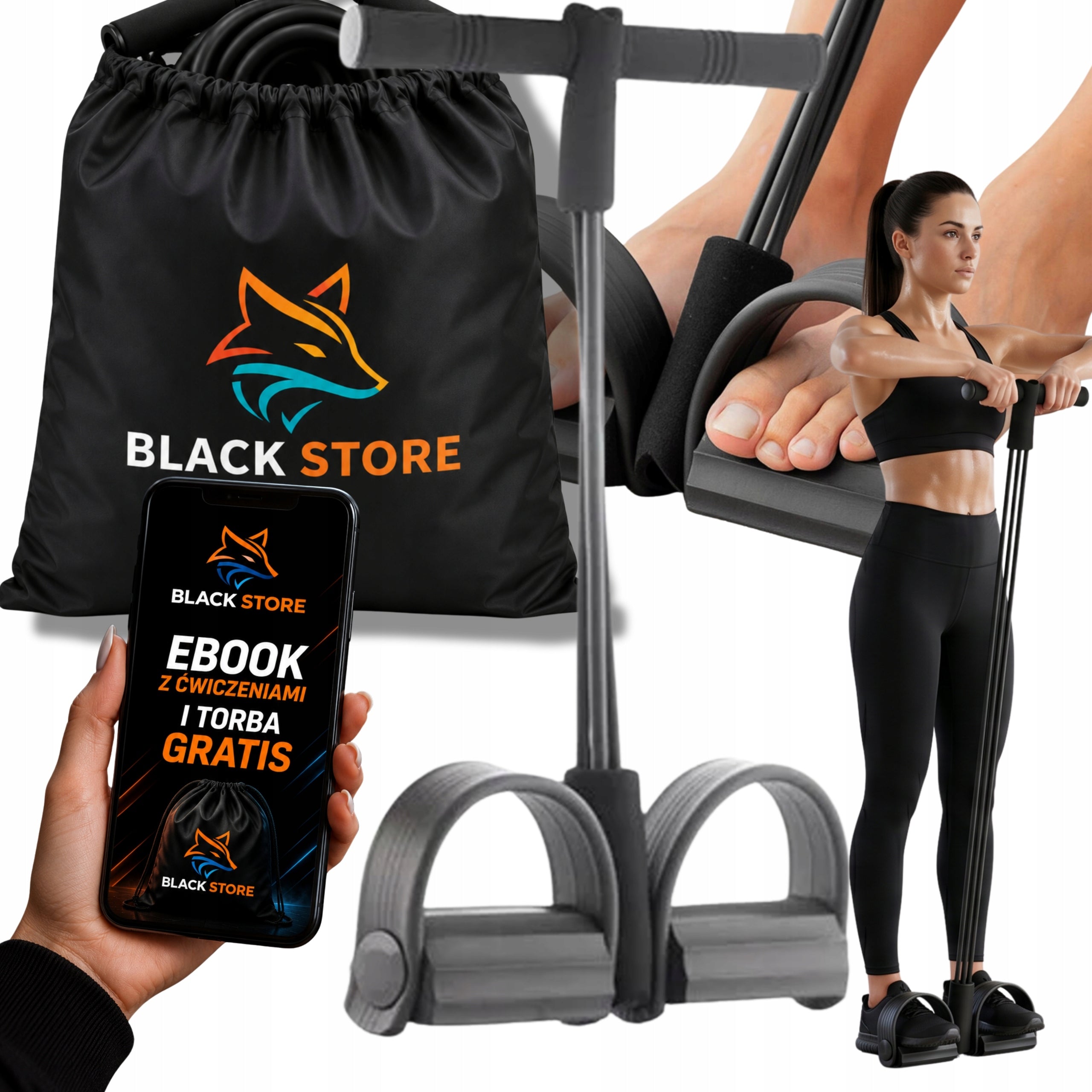 RESISTANCE RUBBER FOR WOMEN FOR ABDOMINAL EXERCISES BUTTOCKS SET BAG + EBOOK