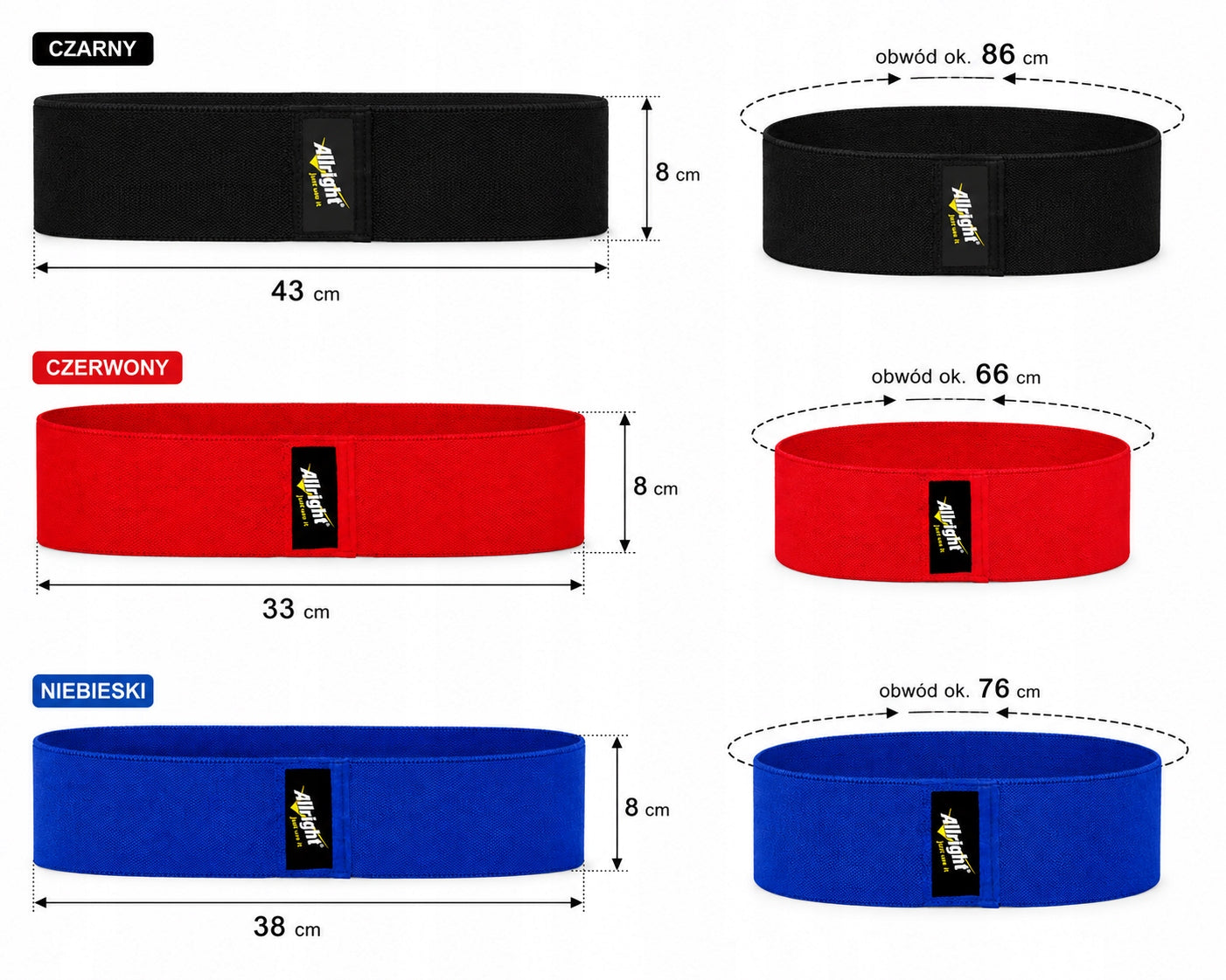 RESISTANCE RUBBER MATERIAL HIP BAND 3 PCS FOR BUTTOCKS HOME FITNESS TRAINING Packaging status original