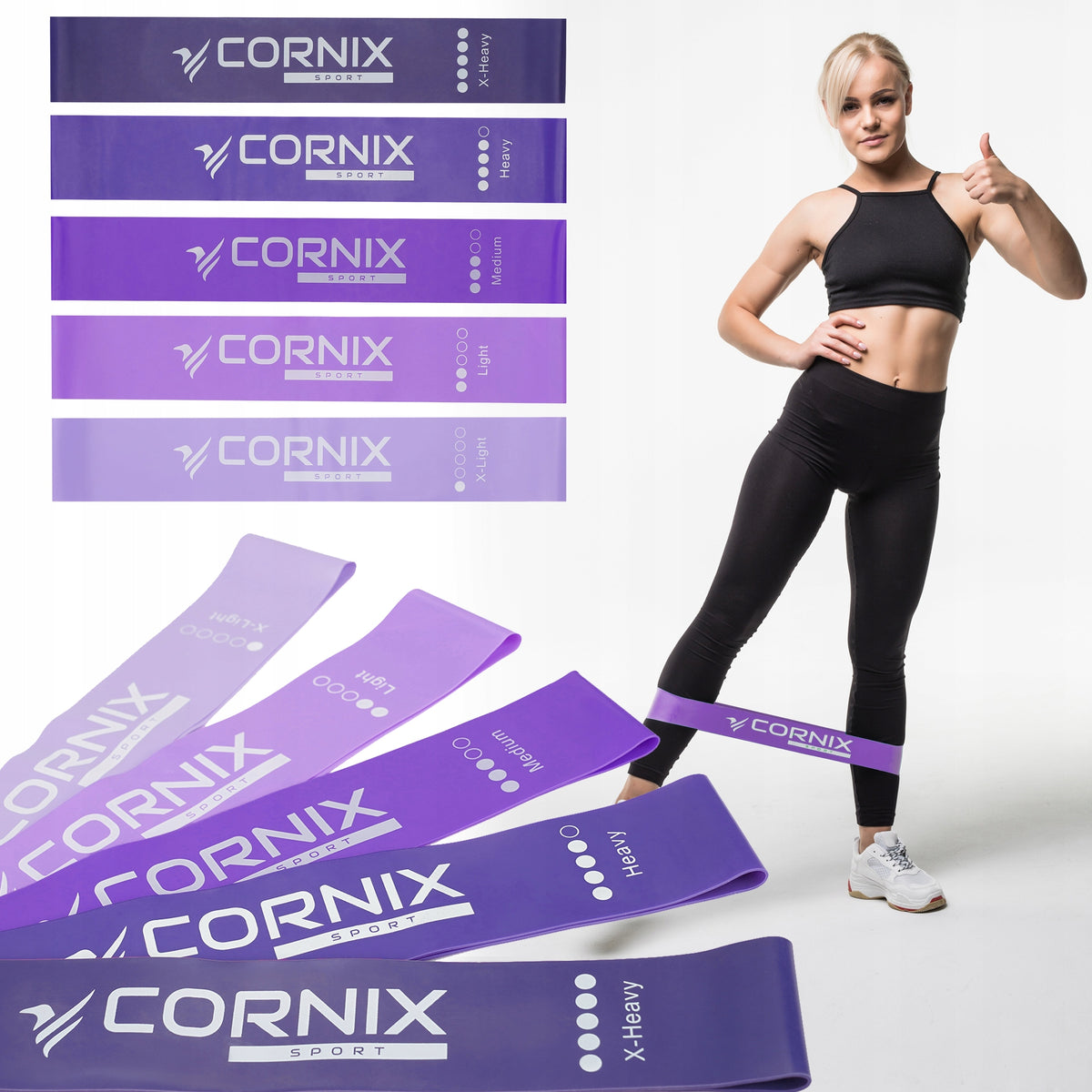 RESISTANCE RUBBER MINI BAND 30 CM SET OF 5 FOR STRETCHING TRAINING EXERCISES