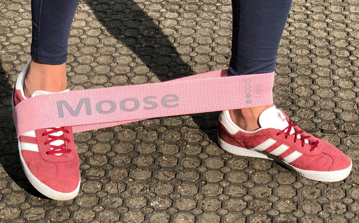 RESISTANCE RUBBER MINI BAND MATERIAL FOR EXERCISE 5pcs SET OF RUBBER FITNESS PINK Brand Moose Sports