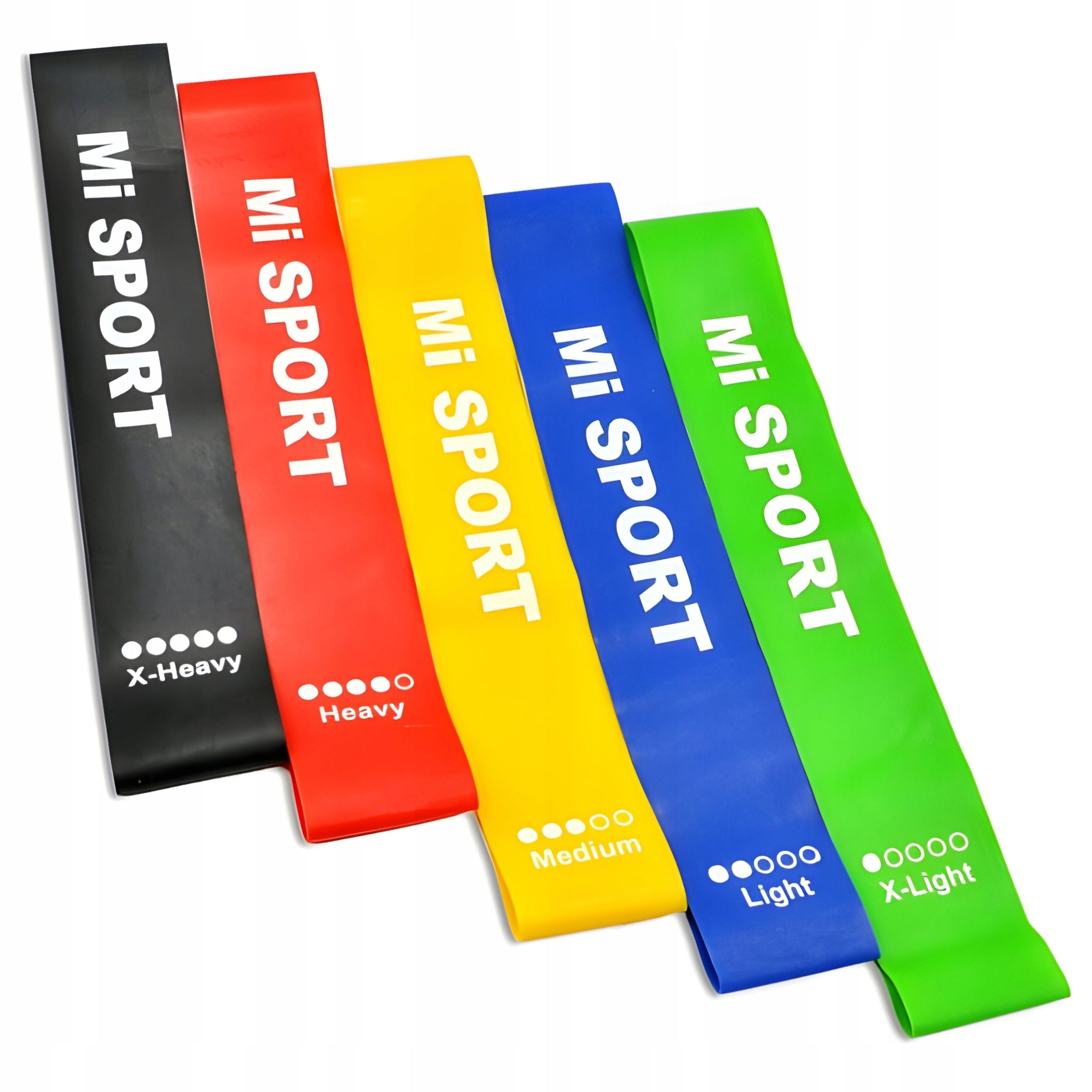 RESISTANCE RUBBER SET OF 5 FOR STRETCHING EXERCISES TRAINING MINI BAND 30 CM Brand Minexo
