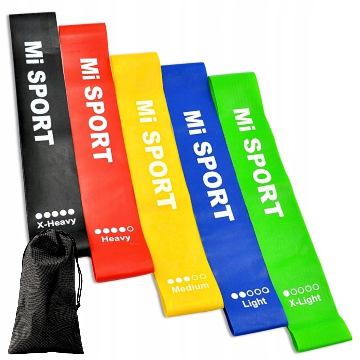 RESISTANCE RUBBER SET OF 5 FOR STRETCHING EXERCISES TRAINING MINI BAND 30 CM Color multicolor