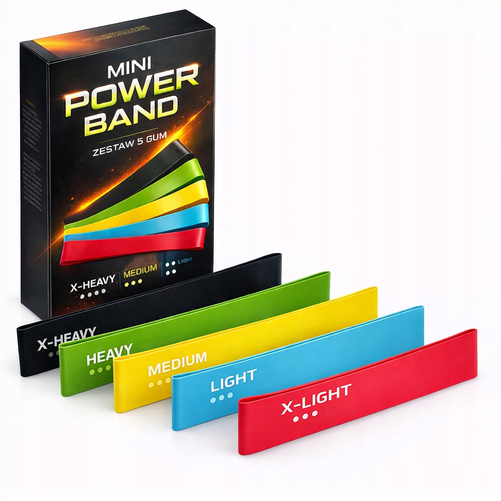 RESISTANCE RUBBER SET OF 5 FOR STRETCHING EXERCISES TRAINING MINI BAND 30 CM