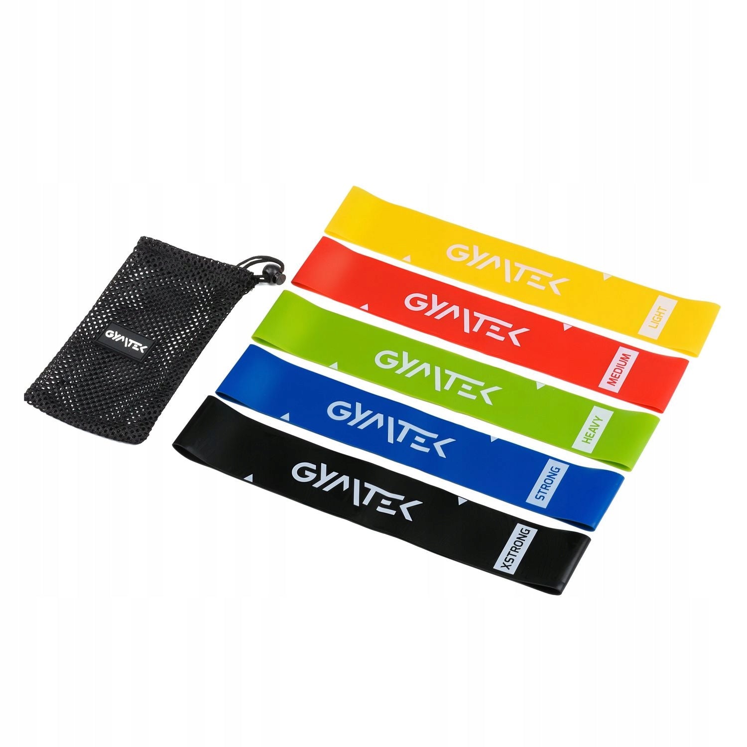 RESISTANCE RUBBER SET OF RESISTANCE RUBBERS FOR EXERCISE MINI BAND 0,5-30KG 5PCS GYMTEK Thickness 1.2 mm