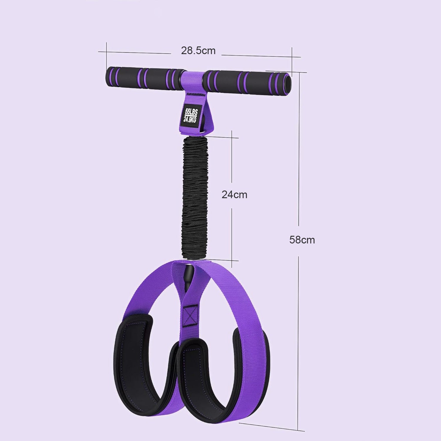 RESISTANCE RUBBER TAPE FOR WOMEN TO EXERCISE AT HOME THIGH LEG EXPANDER Color purple